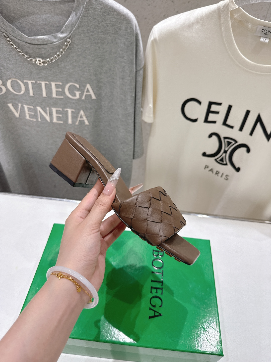 高版本出厂 高跟 Bottega Veneta/BV F065 2026ss夏季新款Parco Mule