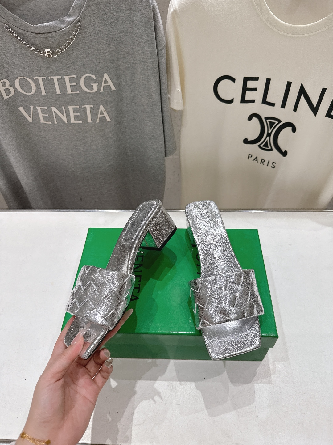 高版本出厂 高跟 Bottega Veneta/BV F065 2026ss夏季新款Parco Mule