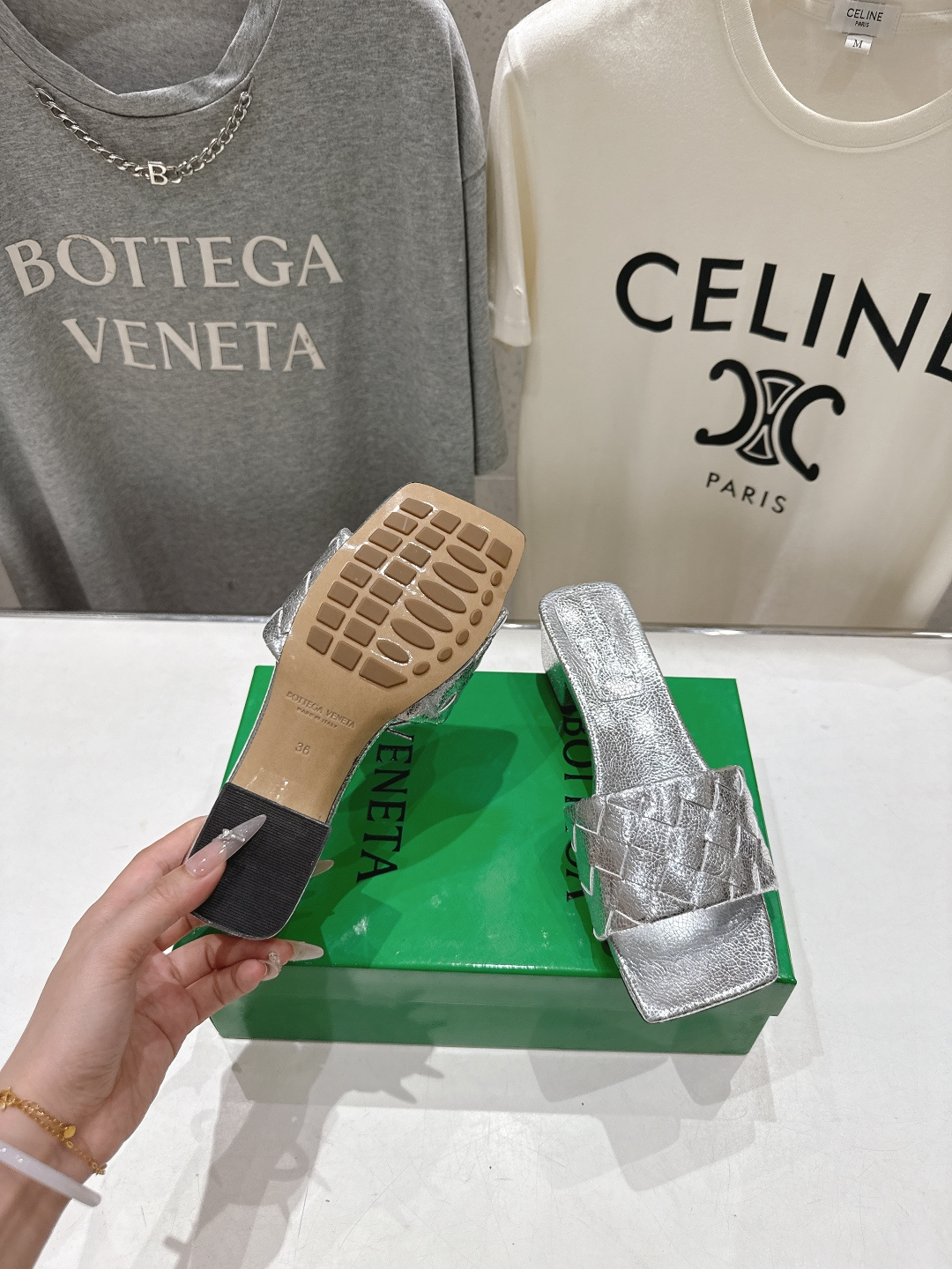 高版本出厂 高跟 Bottega Veneta/BV F065 2026ss夏季新款Parco Mule