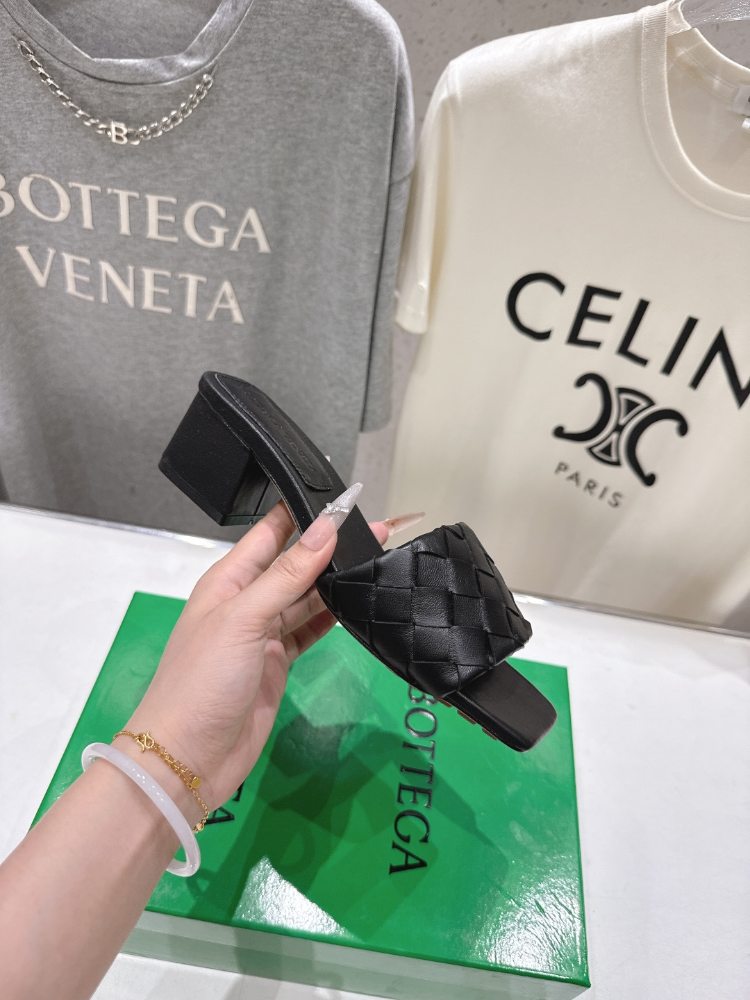 高版本出厂 高跟 Bottega Veneta/BV F065 2026ss夏季新款Parco Mule