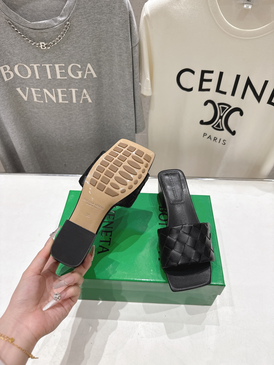 高版本出厂 高跟 Bottega Veneta/BV F065 2026ss夏季新款Parco Mule