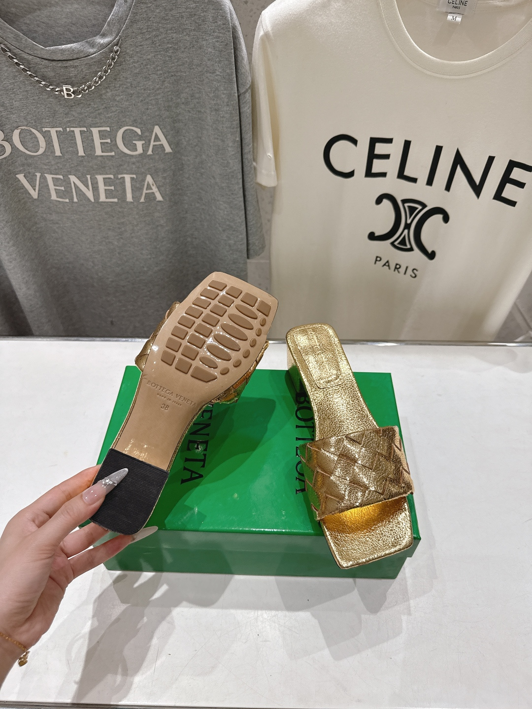 高版本出厂 高跟 Bottega Veneta/BV F065 2026ss夏季新款Parco Mule