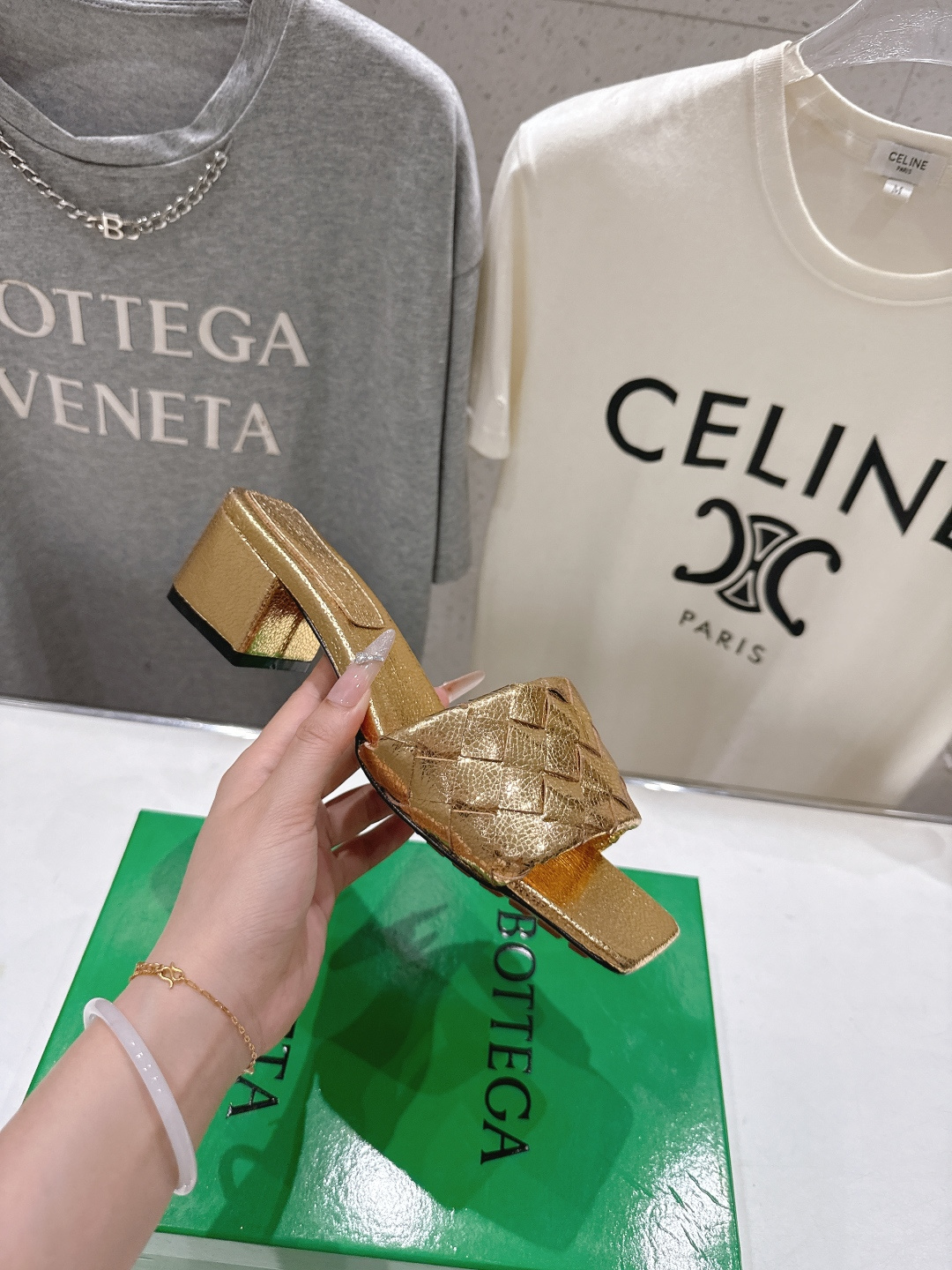 高版本出厂 高跟 Bottega Veneta/BV F065 2026ss夏季新款Parco Mule