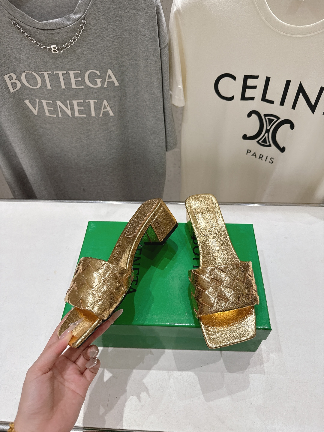 高版本出厂 高跟 Bottega Veneta/BV F065 2026ss夏季新款Parco Mule