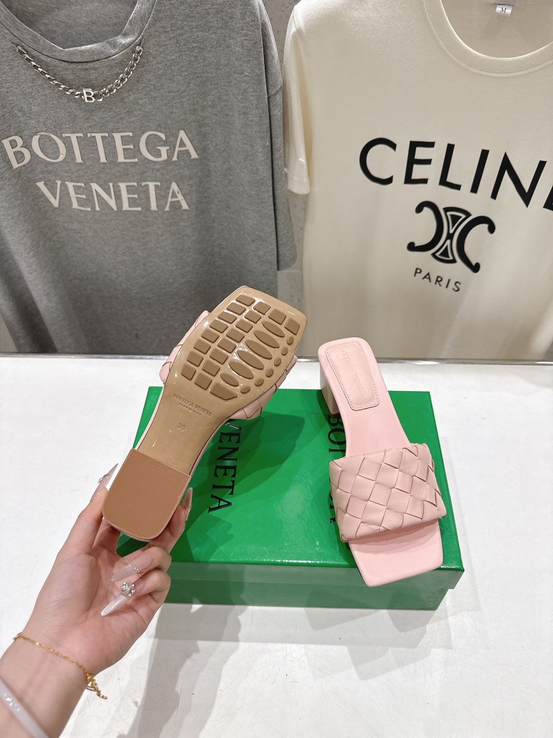 高版本出厂 高跟 Bottega Veneta/BV F065 2026ss夏季新款Parco Mule