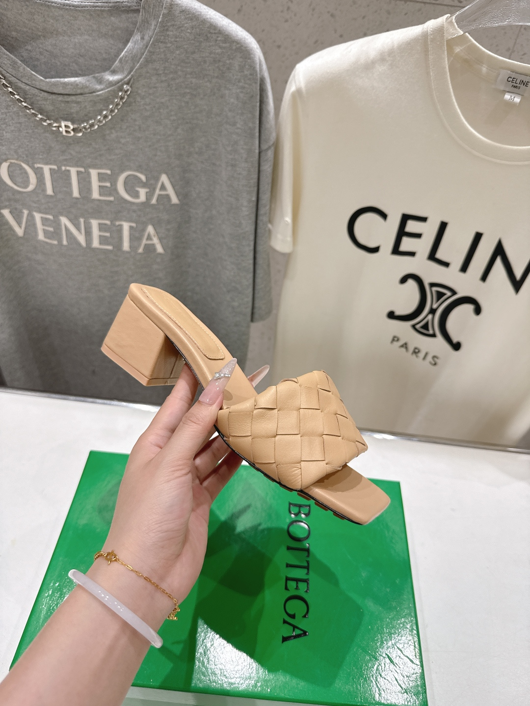 高版本出厂 高跟 Bottega Veneta/BV F065 2026ss夏季新款Parco Mule