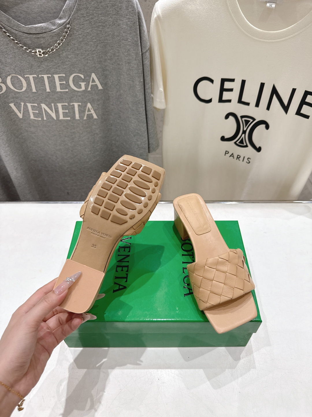 高版本出厂 高跟 Bottega Veneta/BV F065 2026ss夏季新款Parco Mule