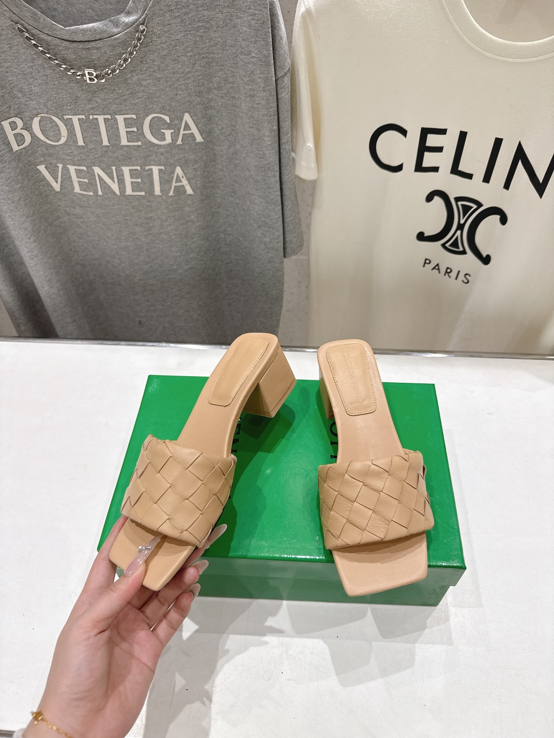 高版本出厂 高跟 Bottega Veneta/BV F065 2026ss夏季新款Parco Mule