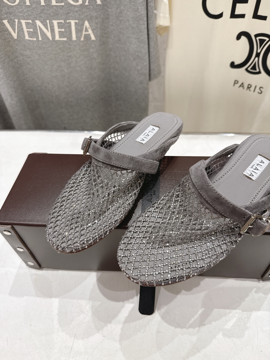 高版本出厂 独家新品 Alaia 阿莱亚26ss/新款网面平底鞋芭蕾舞鞋 最近超火的一款网钻平底鞋章小蕙