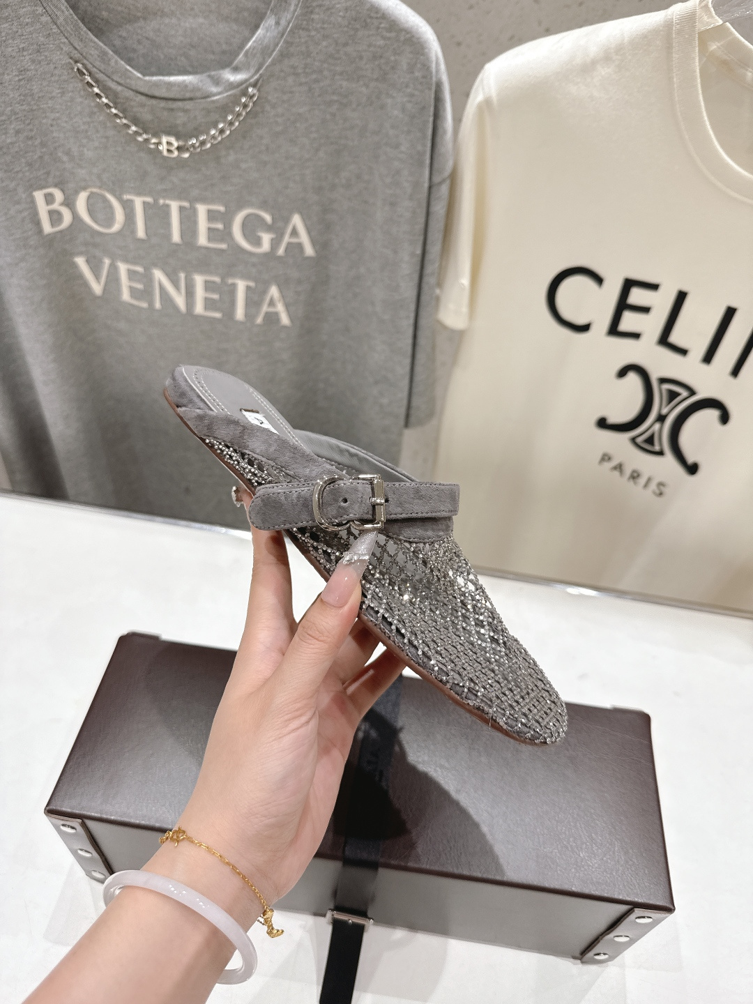 高版本出厂 独家新品 Alaia 阿莱亚26ss/新款网面平底鞋芭蕾舞鞋 最近超火的一款网钻平底鞋章小蕙