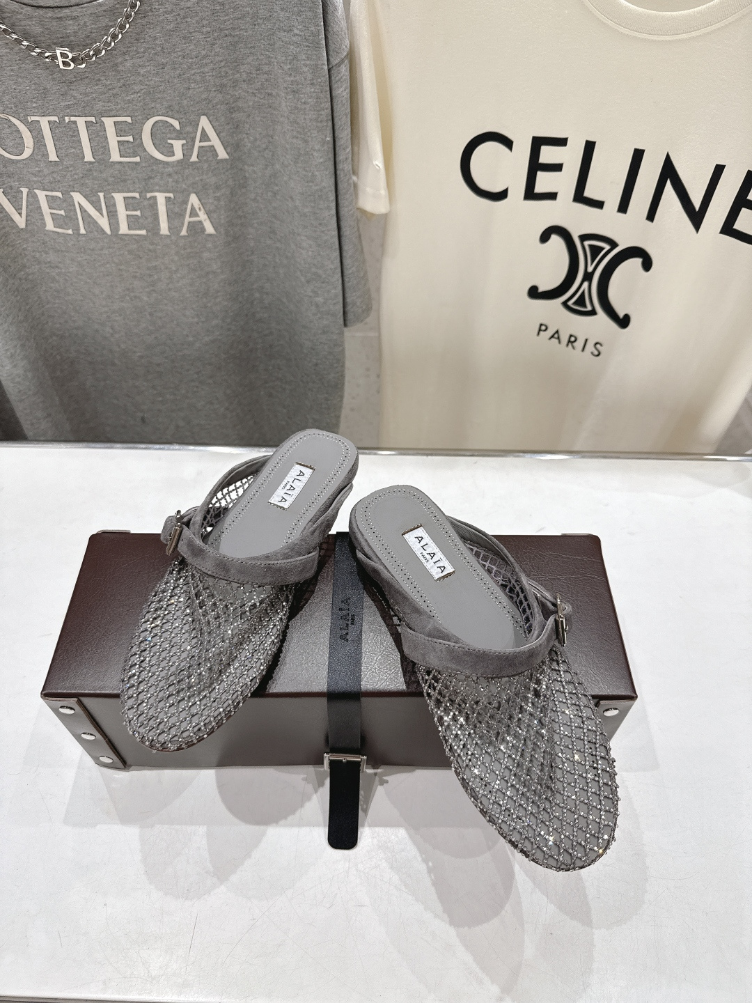 高版本出厂 独家新品 Alaia 阿莱亚26ss/新款网面平底鞋芭蕾舞鞋 最近超火的一款网钻平底鞋章小蕙