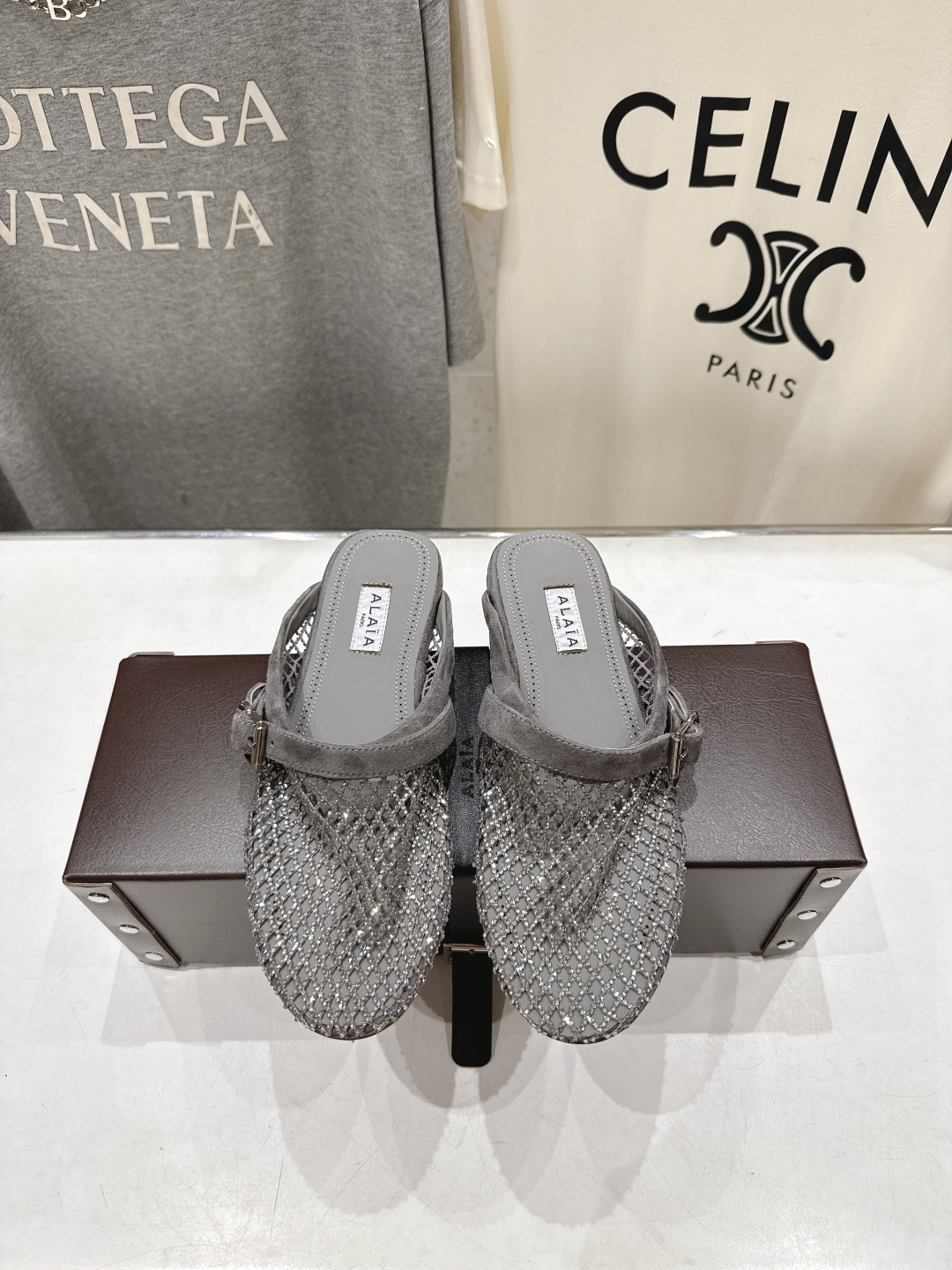 高版本出厂 独家新品 Alaia 阿莱亚26ss/新款网面平底鞋芭蕾舞鞋 最近超火的一款网钻平底鞋章小蕙