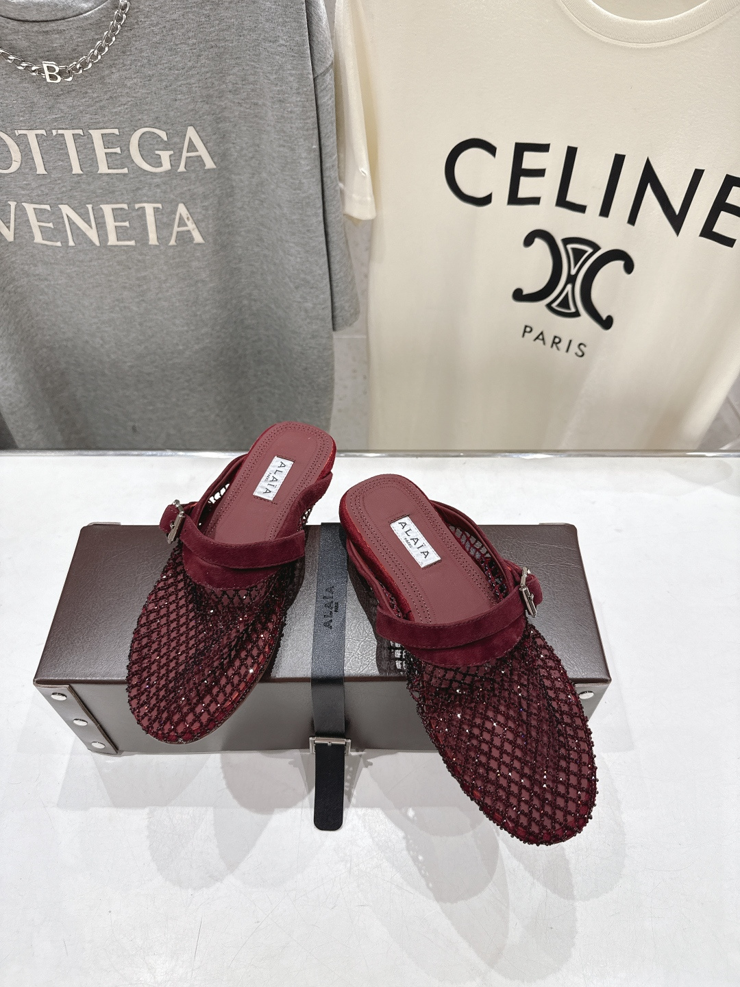 高版本出厂 独家新品 Alaia 阿莱亚26ss/新款网面平底鞋芭蕾舞鞋 最近超火的一款网钻平底鞋章小蕙