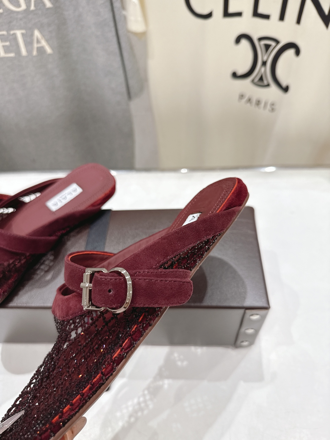 高版本出厂 独家新品 Alaia 阿莱亚26ss/新款网面平底鞋芭蕾舞鞋 最近超火的一款网钻平底鞋章小蕙