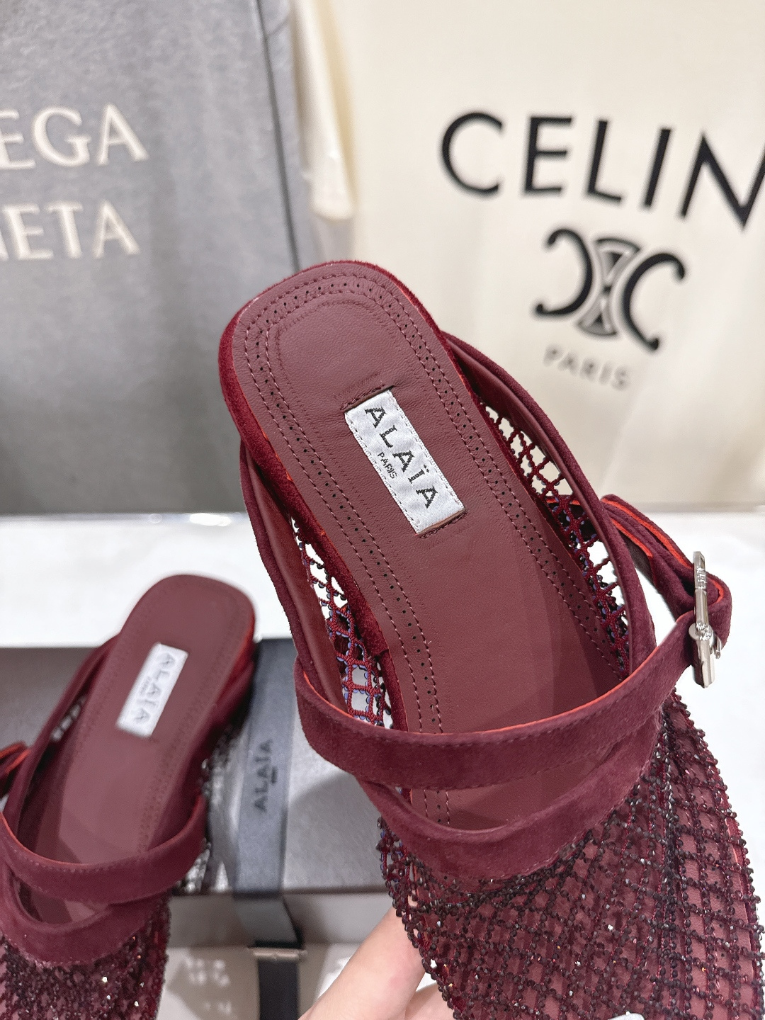 高版本出厂 独家新品 Alaia 阿莱亚26ss/新款网面平底鞋芭蕾舞鞋 最近超火的一款网钻平底鞋章小蕙