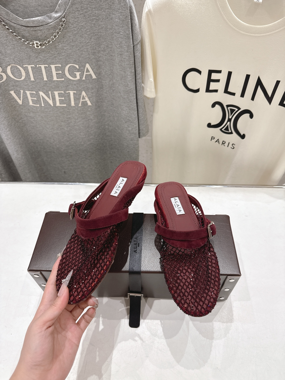 高版本出厂 独家新品 Alaia 阿莱亚26ss/新款网面平底鞋芭蕾舞鞋 最近超火的一款网钻平底鞋章小蕙