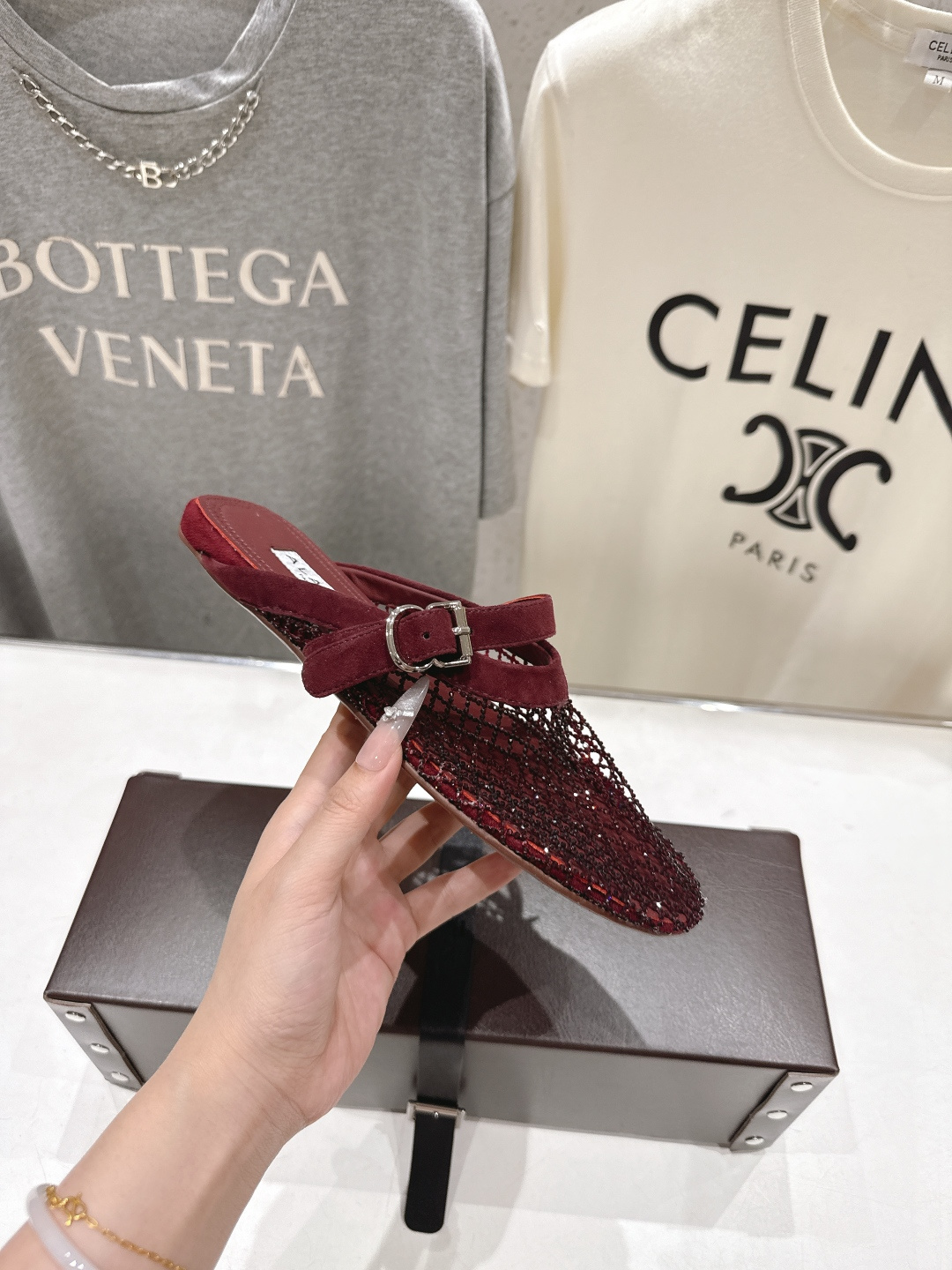 高版本出厂 独家新品 Alaia 阿莱亚26ss/新款网面平底鞋芭蕾舞鞋 最近超火的一款网钻平底鞋章小蕙