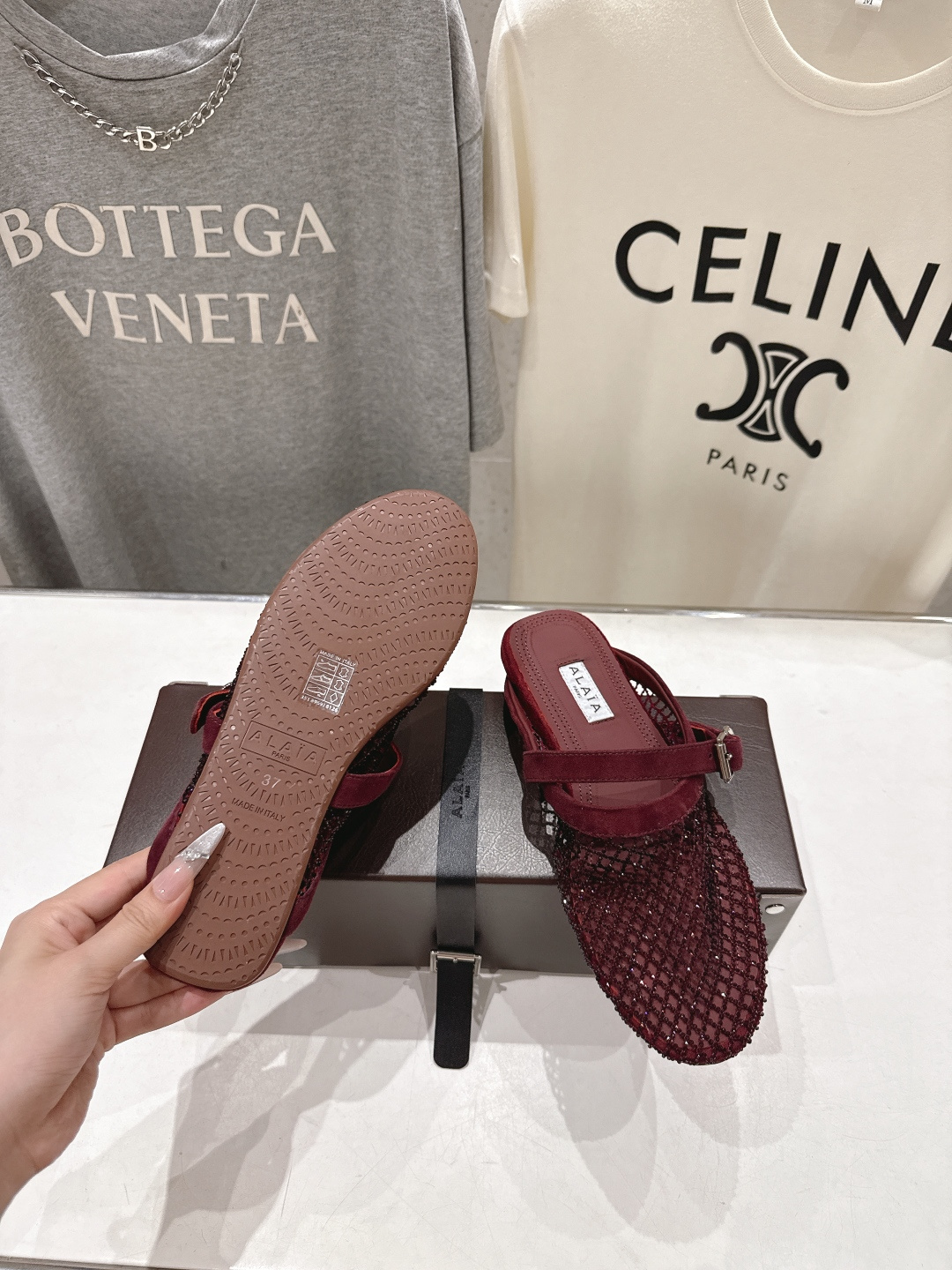 高版本出厂 独家新品 Alaia 阿莱亚26ss/新款网面平底鞋芭蕾舞鞋 最近超火的一款网钻平底鞋章小蕙