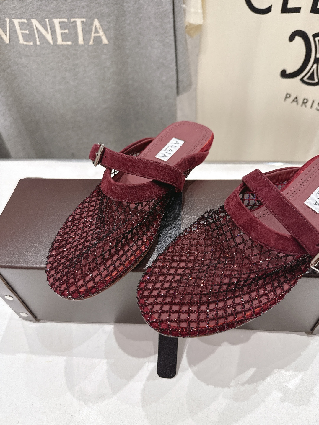 高版本出厂 独家新品 Alaia 阿莱亚26ss/新款网面平底鞋芭蕾舞鞋 最近超火的一款网钻平底鞋章小蕙