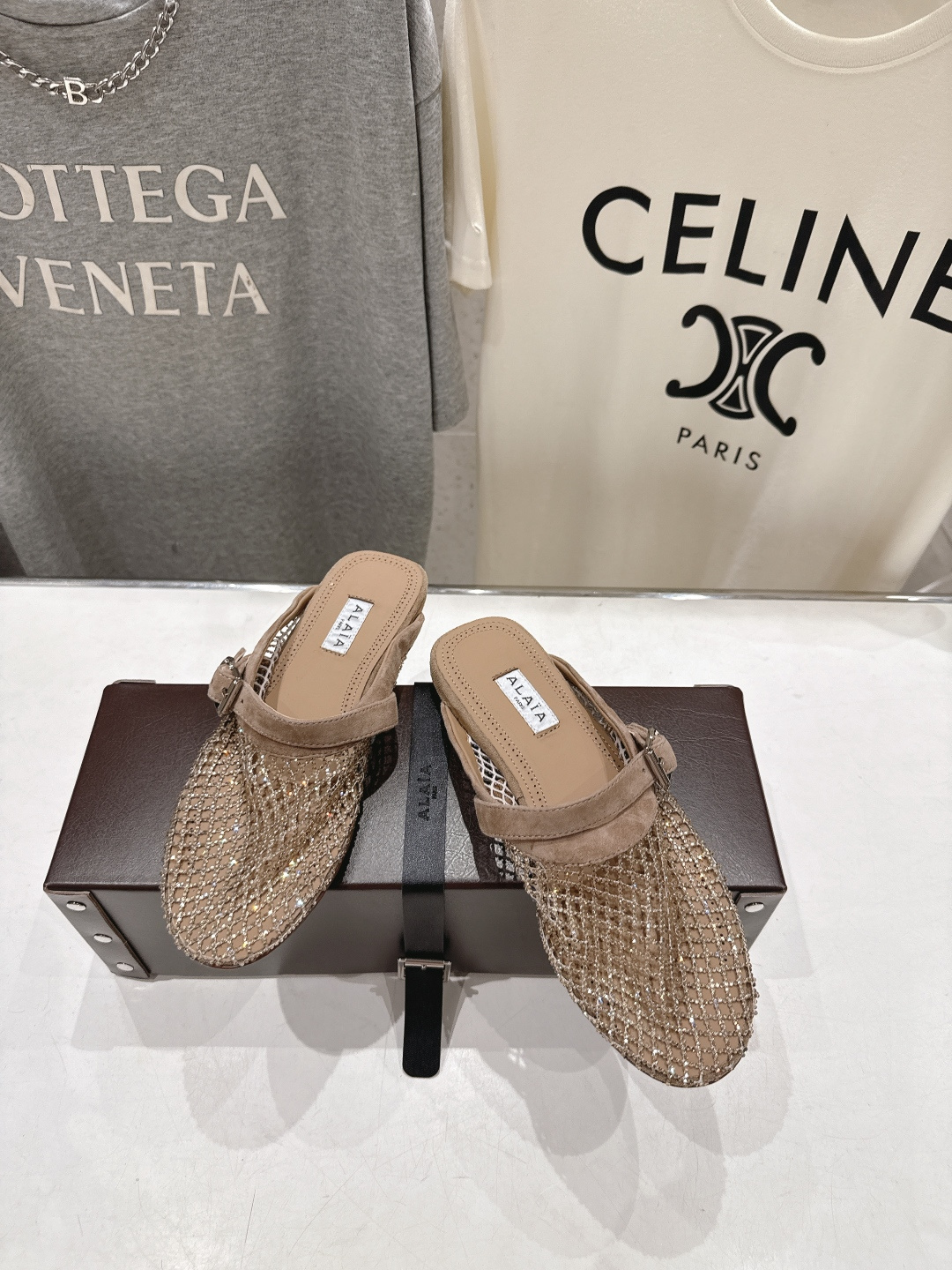 高版本出厂 独家新品 Alaia 阿莱亚26ss/新款网面平底鞋芭蕾舞鞋 最近超火的一款网钻平底鞋章小蕙