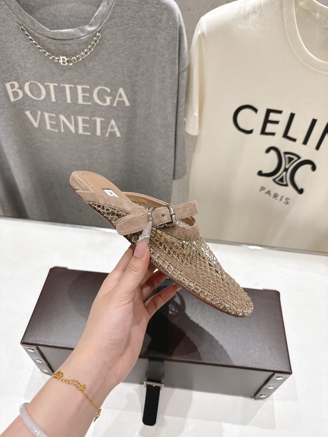 高版本出厂 独家新品 Alaia 阿莱亚26ss/新款网面平底鞋芭蕾舞鞋 最近超火的一款网钻平底鞋章小蕙