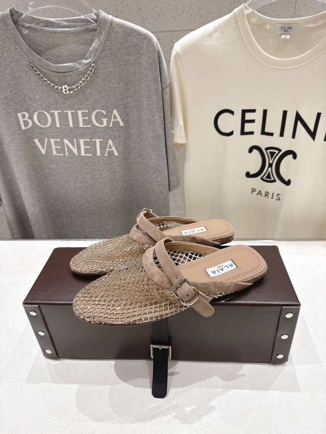 高版本出厂 独家新品 Alaia 阿莱亚26ss/新款网面平底鞋芭蕾舞鞋 最近超火的一款网钻平底鞋章小蕙