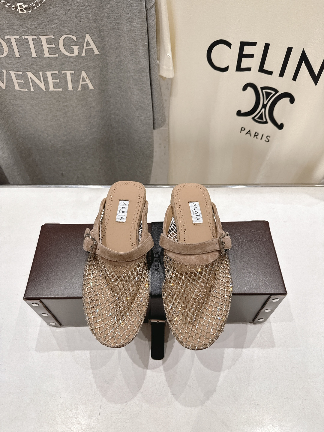 高版本出厂 独家新品 Alaia 阿莱亚26ss/新款网面平底鞋芭蕾舞鞋 最近超火的一款网钻平底鞋章小蕙