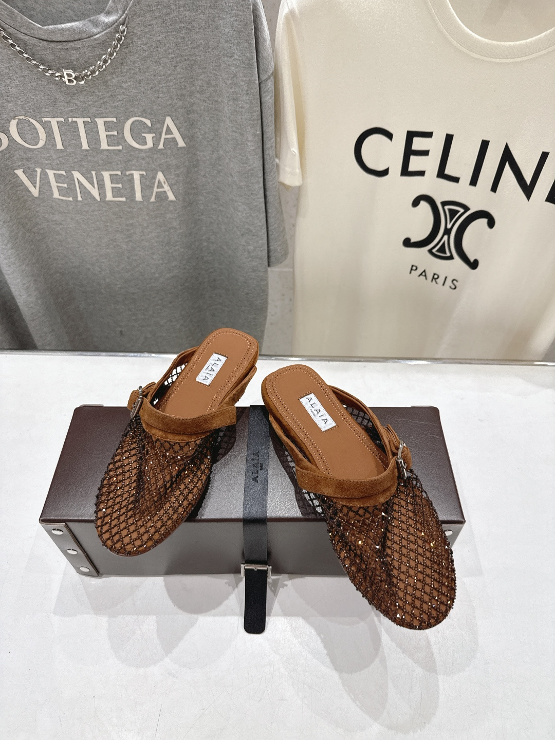 高版本出厂 独家新品 Alaia 阿莱亚26ss/新款网面平底鞋芭蕾舞鞋 最近超火的一款网钻平底鞋章小蕙