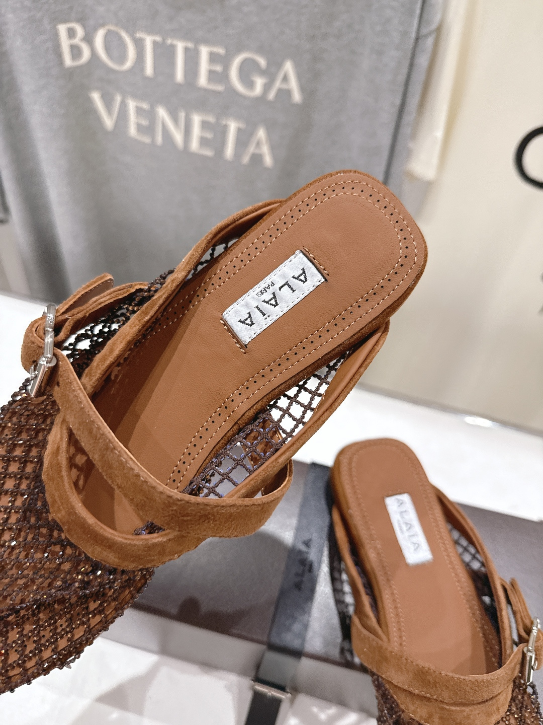 高版本出厂 独家新品 Alaia 阿莱亚26ss/新款网面平底鞋芭蕾舞鞋 最近超火的一款网钻平底鞋章小蕙