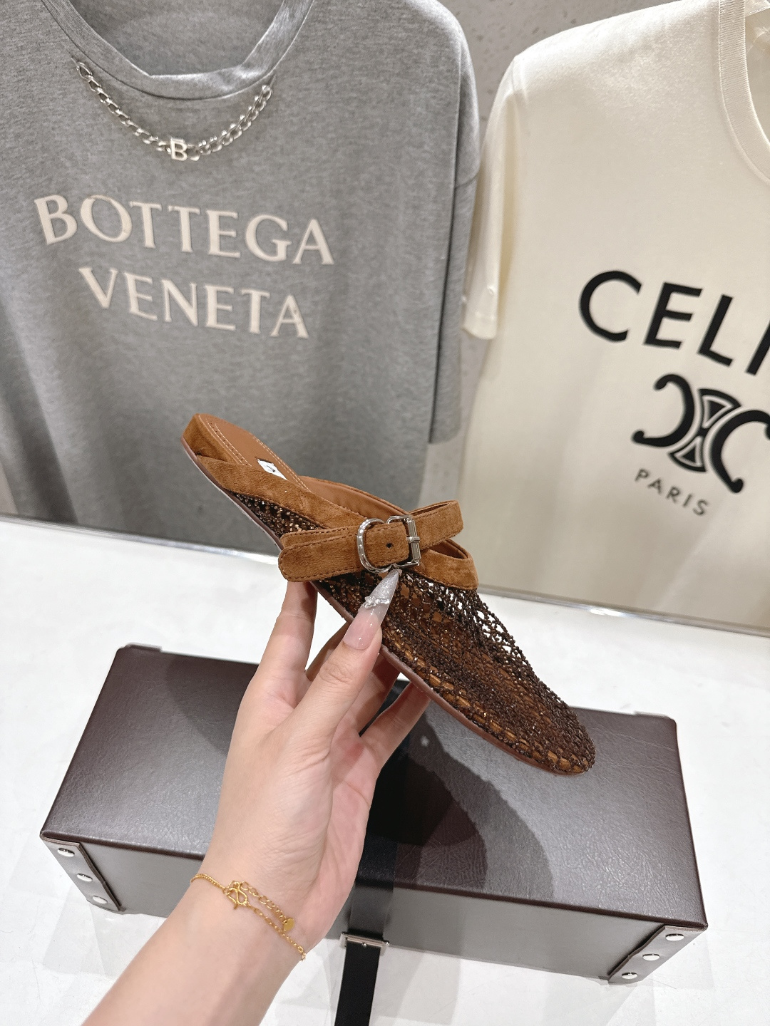 高版本出厂 独家新品 Alaia 阿莱亚26ss/新款网面平底鞋芭蕾舞鞋 最近超火的一款网钻平底鞋章小蕙