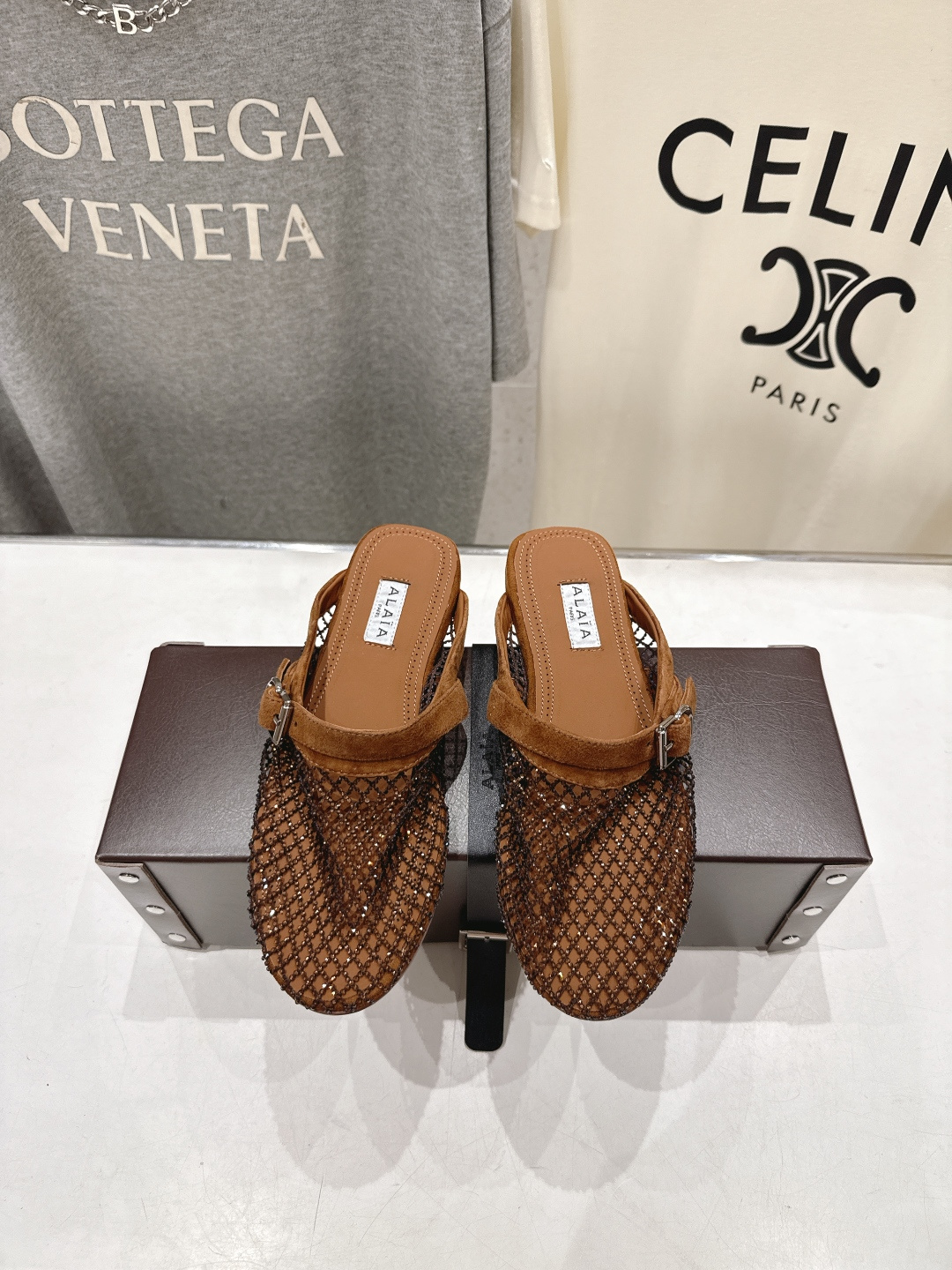 高版本出厂 独家新品 Alaia 阿莱亚26ss/新款网面平底鞋芭蕾舞鞋 最近超火的一款网钻平底鞋章小蕙