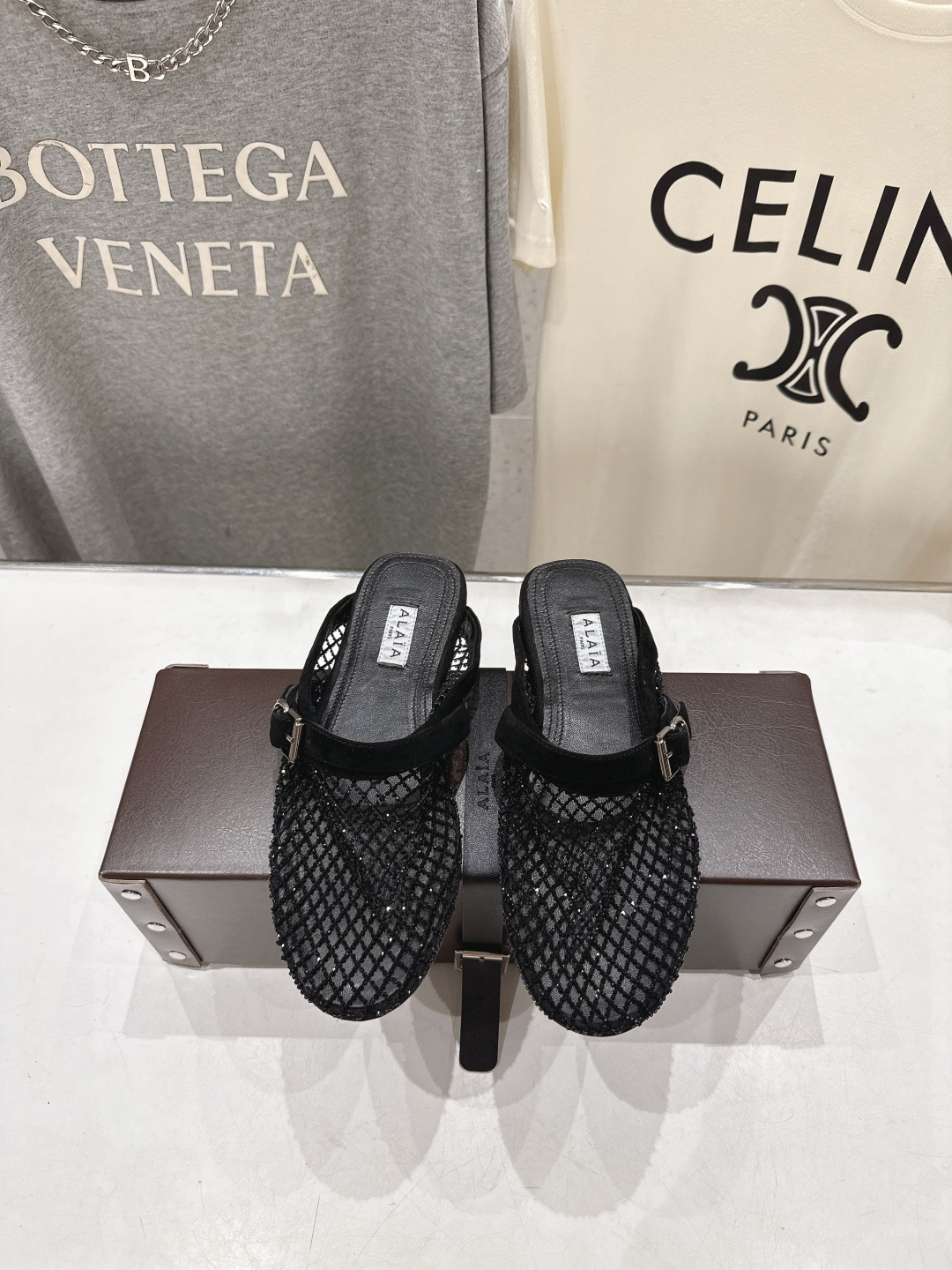 高版本出厂 独家新品 Alaia 阿莱亚26ss/新款网面平底鞋芭蕾舞鞋 最近超火的一款网钻平底鞋章小蕙