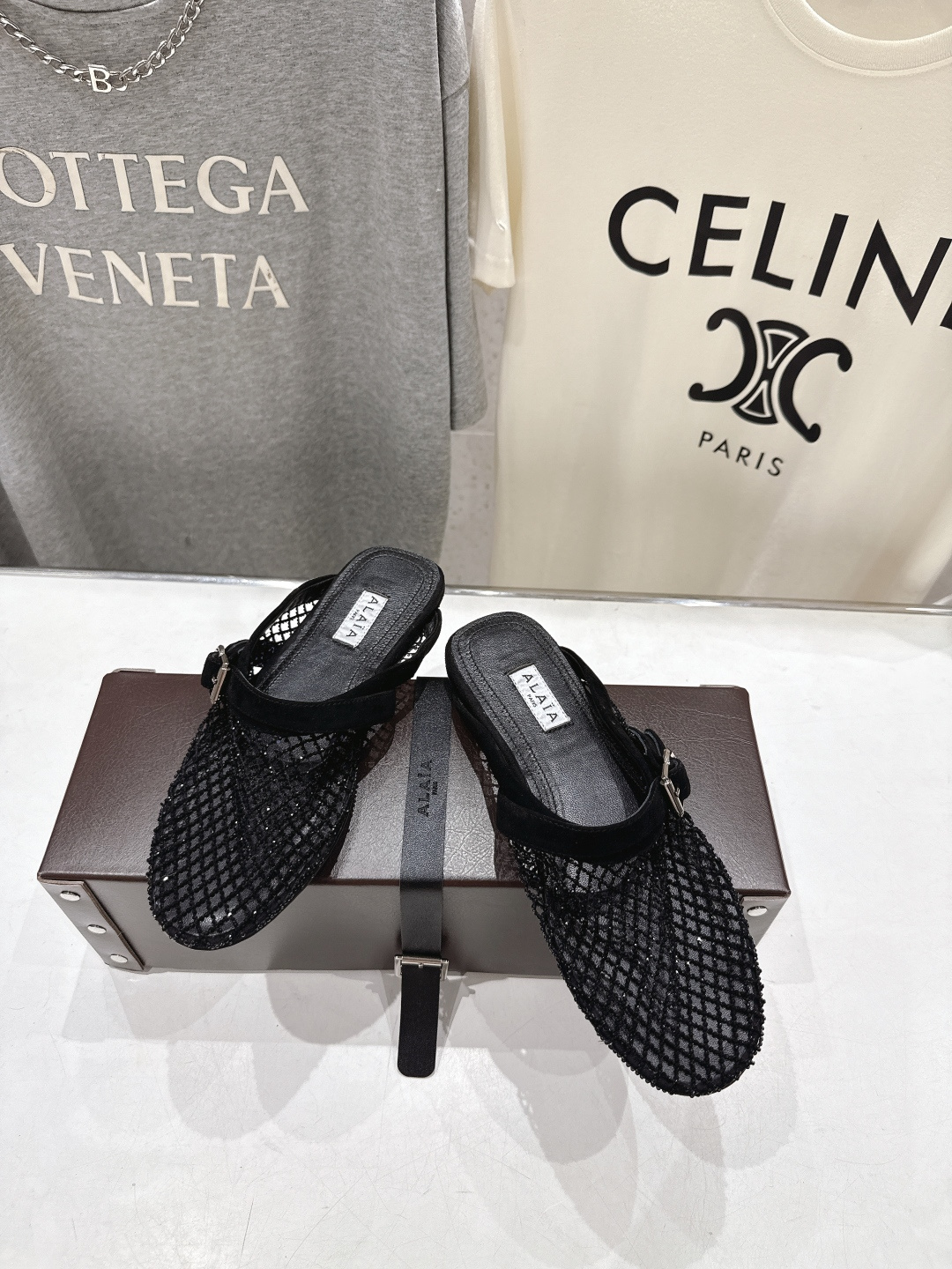 高版本出厂 独家新品 Alaia 阿莱亚26ss/新款网面平底鞋芭蕾舞鞋 最近超火的一款网钻平底鞋章小蕙