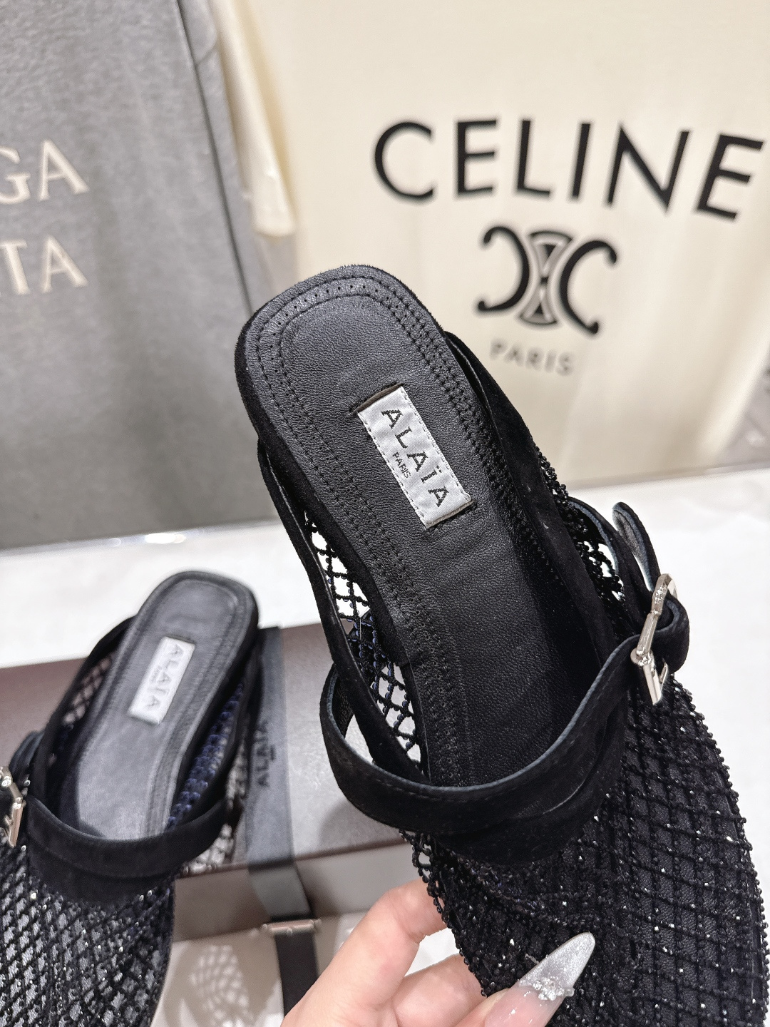 高版本出厂 独家新品 Alaia 阿莱亚26ss/新款网面平底鞋芭蕾舞鞋 最近超火的一款网钻平底鞋章小蕙