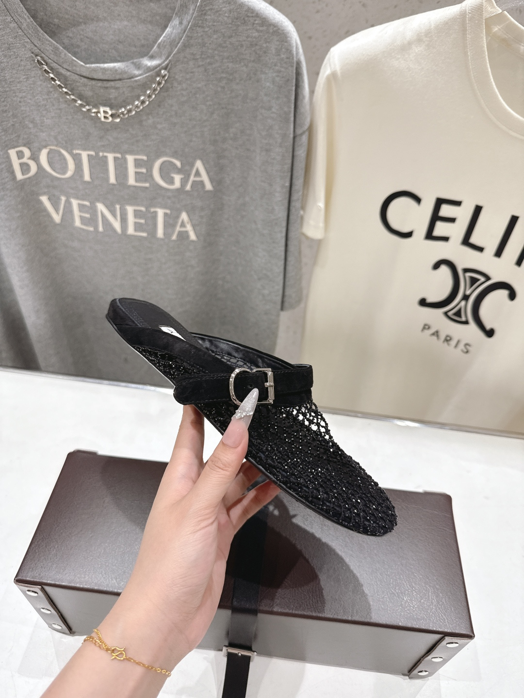 高版本出厂 独家新品 Alaia 阿莱亚26ss/新款网面平底鞋芭蕾舞鞋 最近超火的一款网钻平底鞋章小蕙