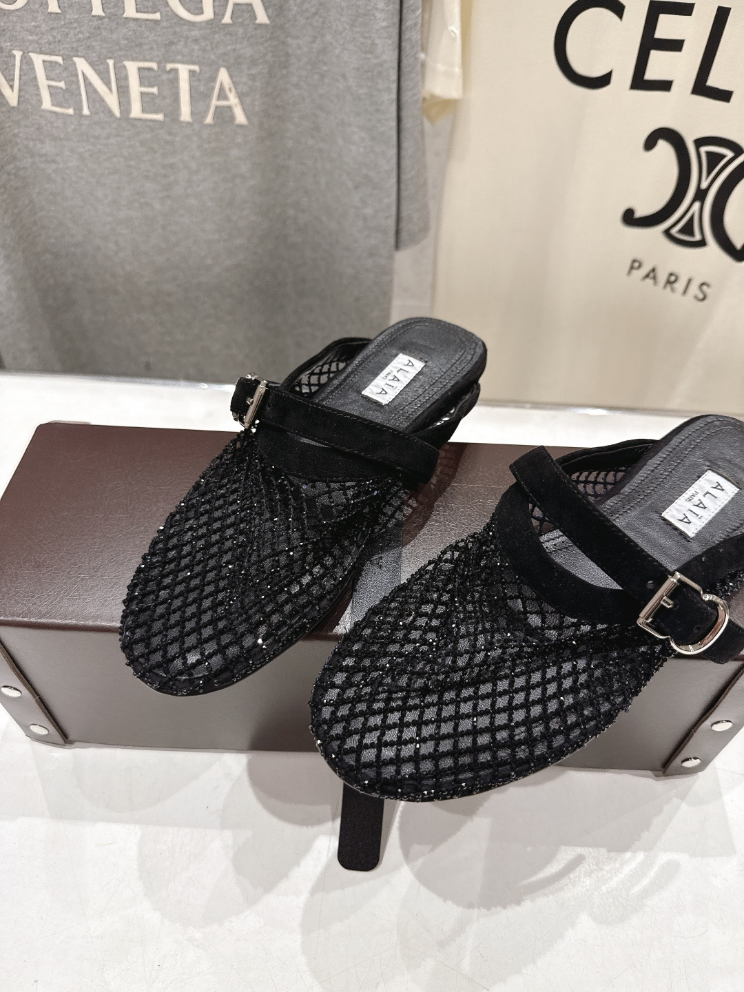 高版本出厂 独家新品 Alaia 阿莱亚26ss/新款网面平底鞋芭蕾舞鞋 最近超火的一款网钻平底鞋章小蕙