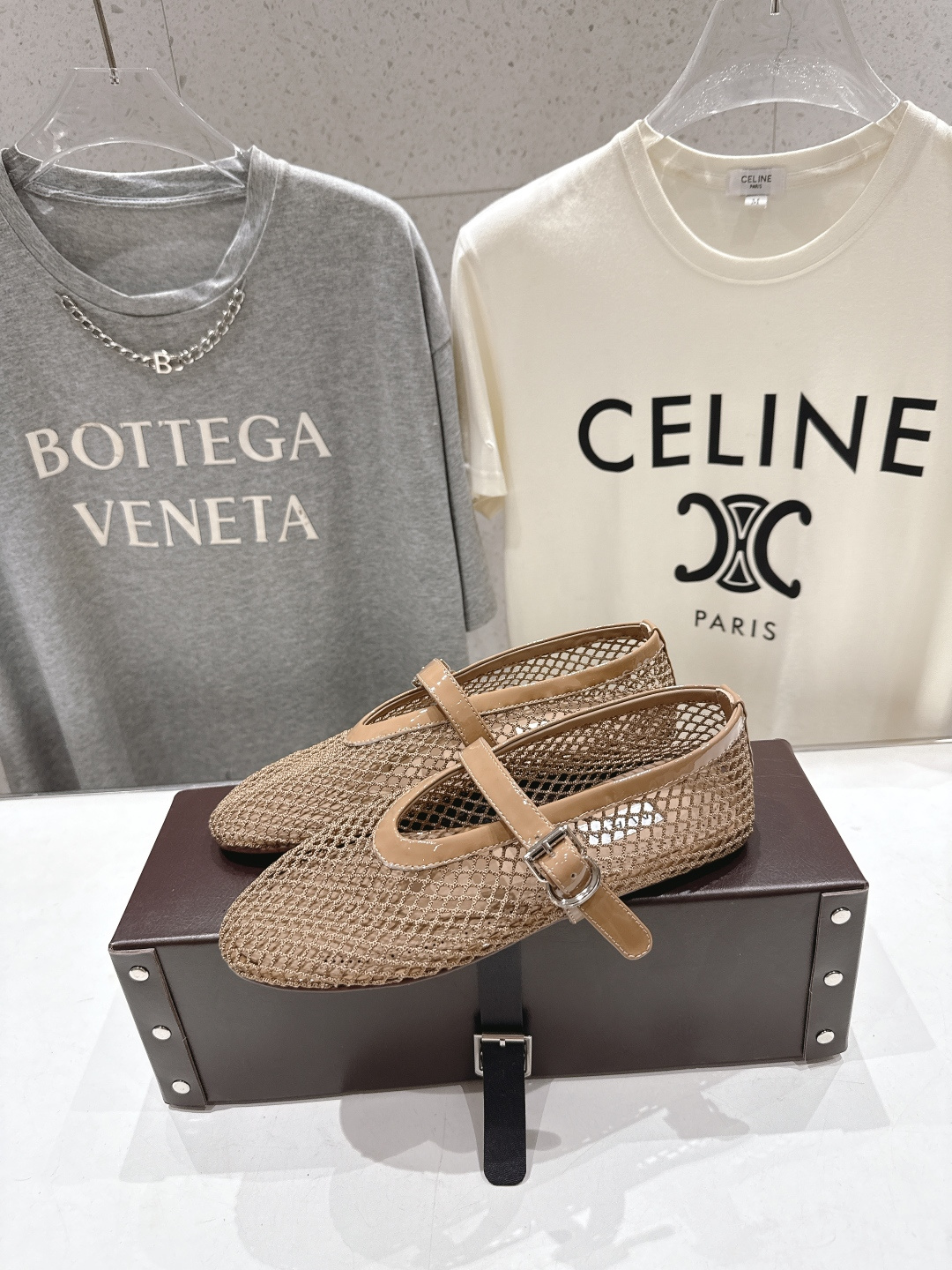 高版本出厂 单鞋 独家新品 Alaia 阿莱亚26ss/新款网面平底鞋芭蕾舞鞋 最近超火的一款网钻平底鞋