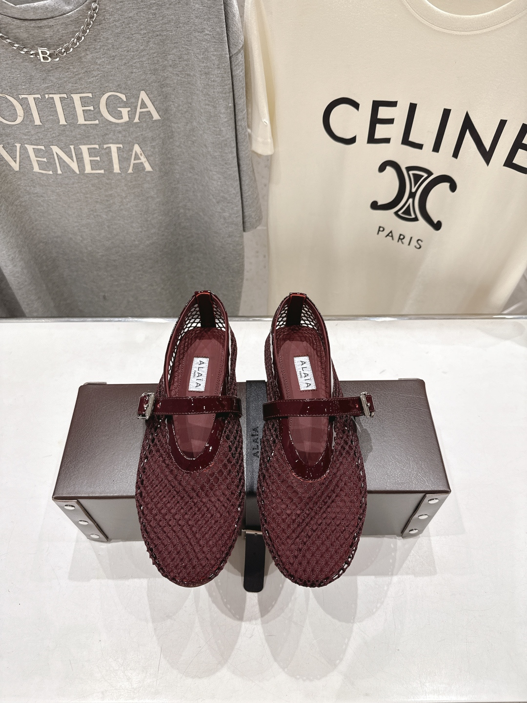 高版本出厂 单鞋 独家新品 Alaia 阿莱亚26ss/新款网面平底鞋芭蕾舞鞋 最近超火的一款网钻平底鞋