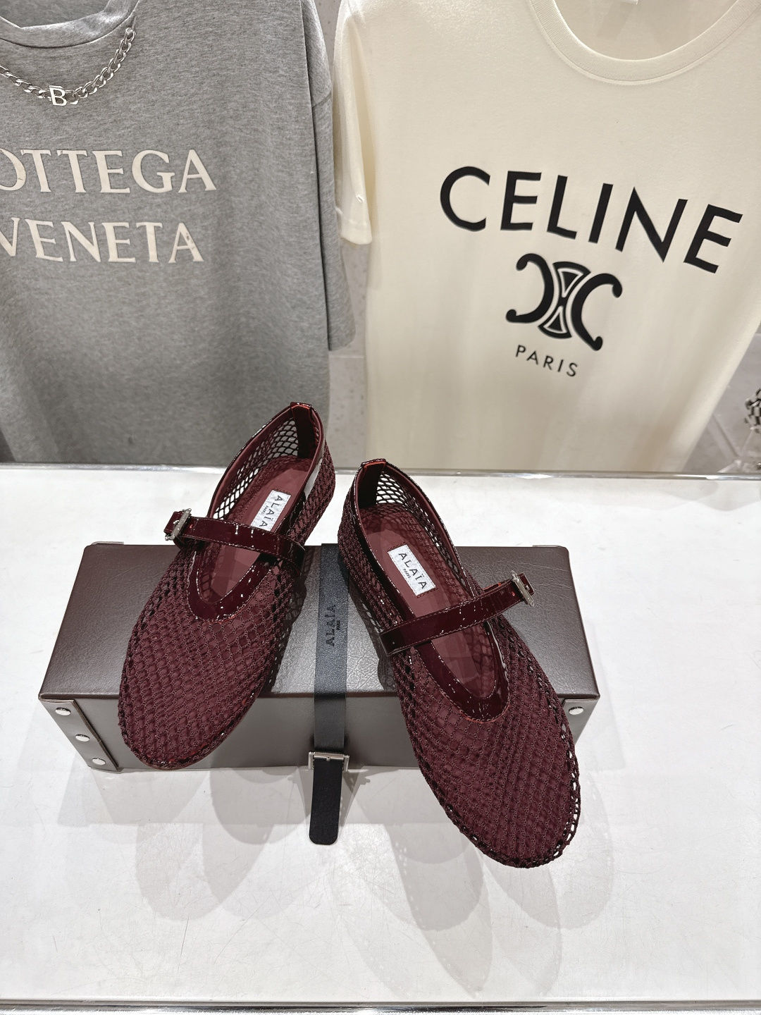 高版本出厂 单鞋 独家新品 Alaia 阿莱亚26ss/新款网面平底鞋芭蕾舞鞋 最近超火的一款网钻平底鞋