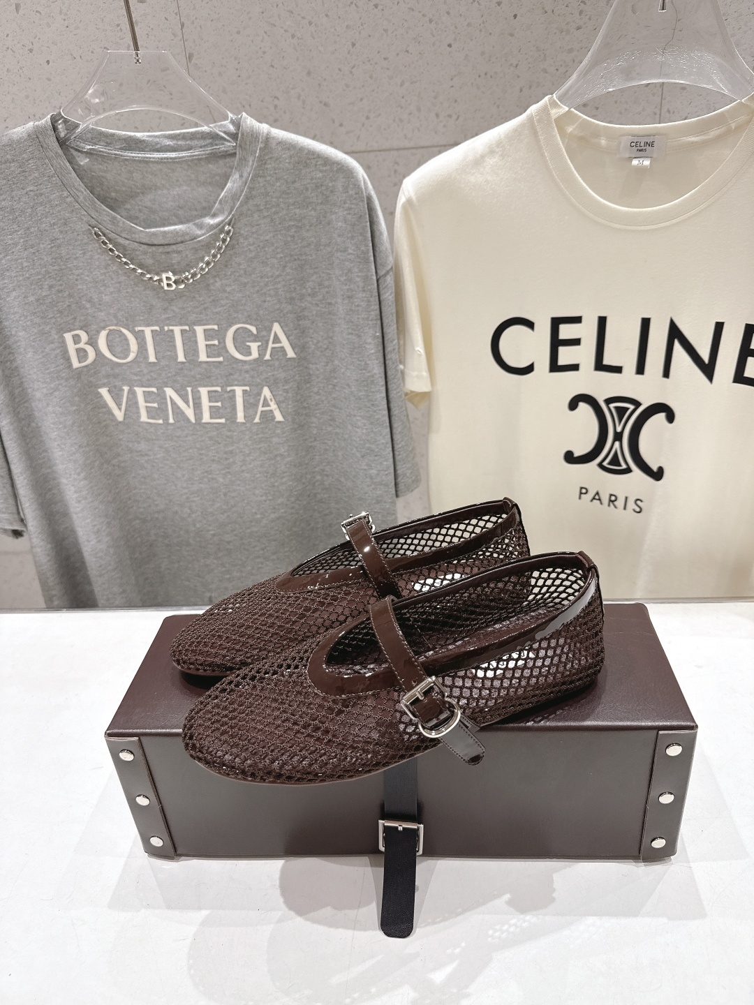 高版本出厂 单鞋 独家新品 Alaia 阿莱亚26ss/新款网面平底鞋芭蕾舞鞋 最近超火的一款网钻平底鞋