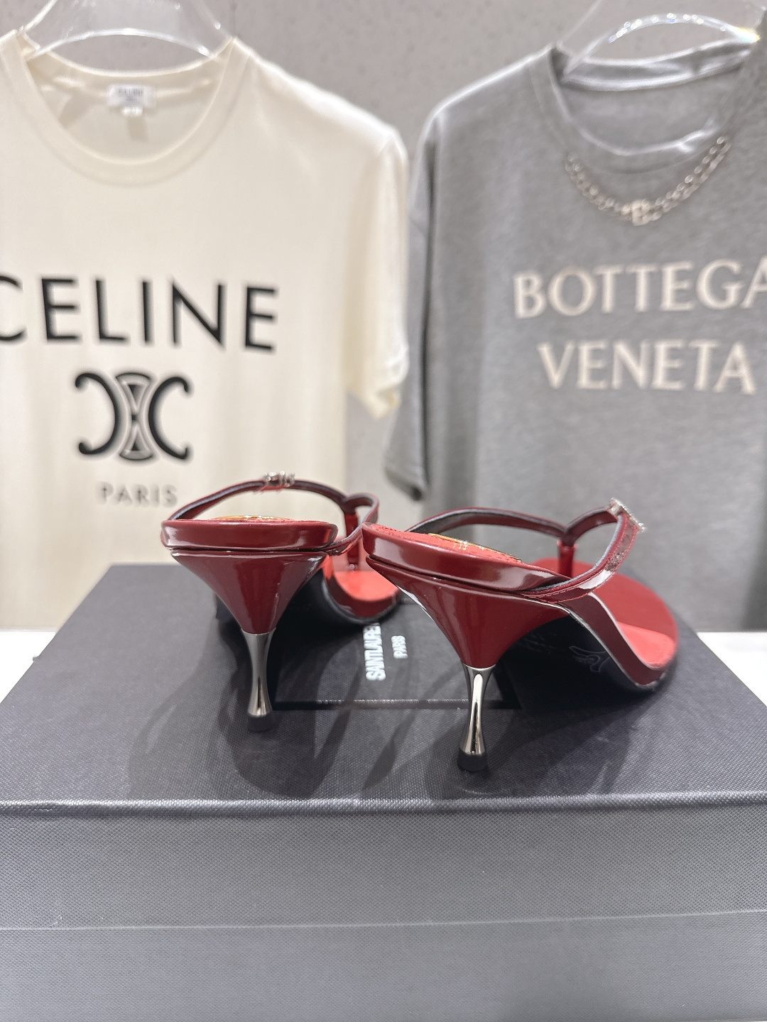 高版本出厂 SAINT LAURENT～F030 圣罗兰ysl 26ss夏季全新走秀款夹脚高跟拖鞋人字拖