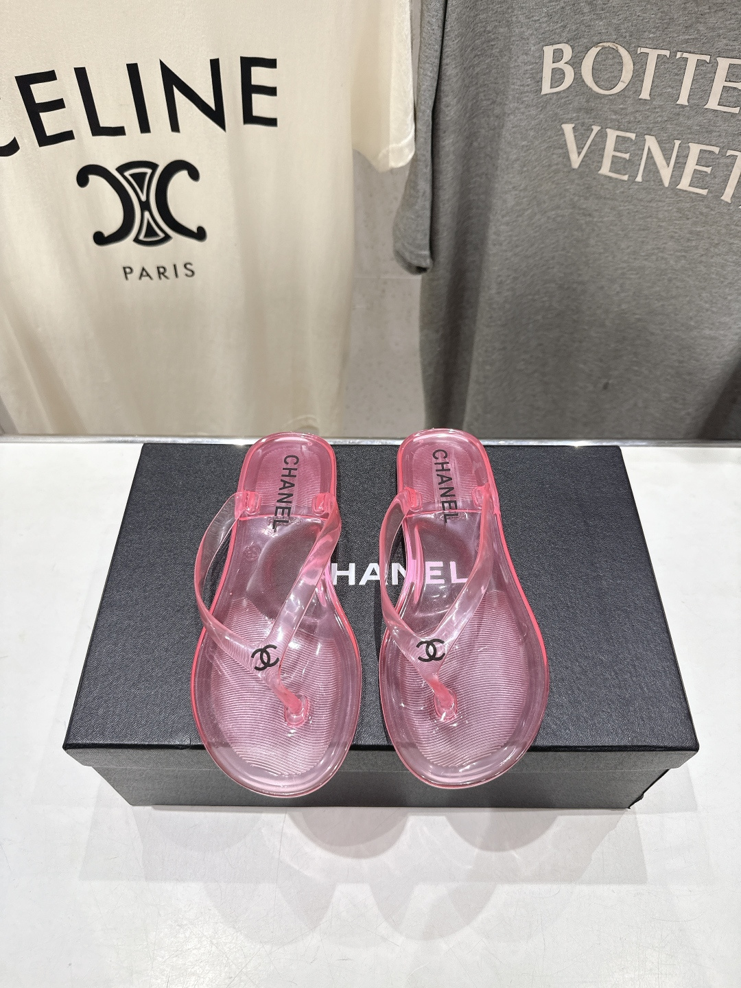 高版本出厂  Chanel*香奈儿F036 小香2026ss夏季新款透明底人字拖夹脚沙滩拖鞋2026夏季