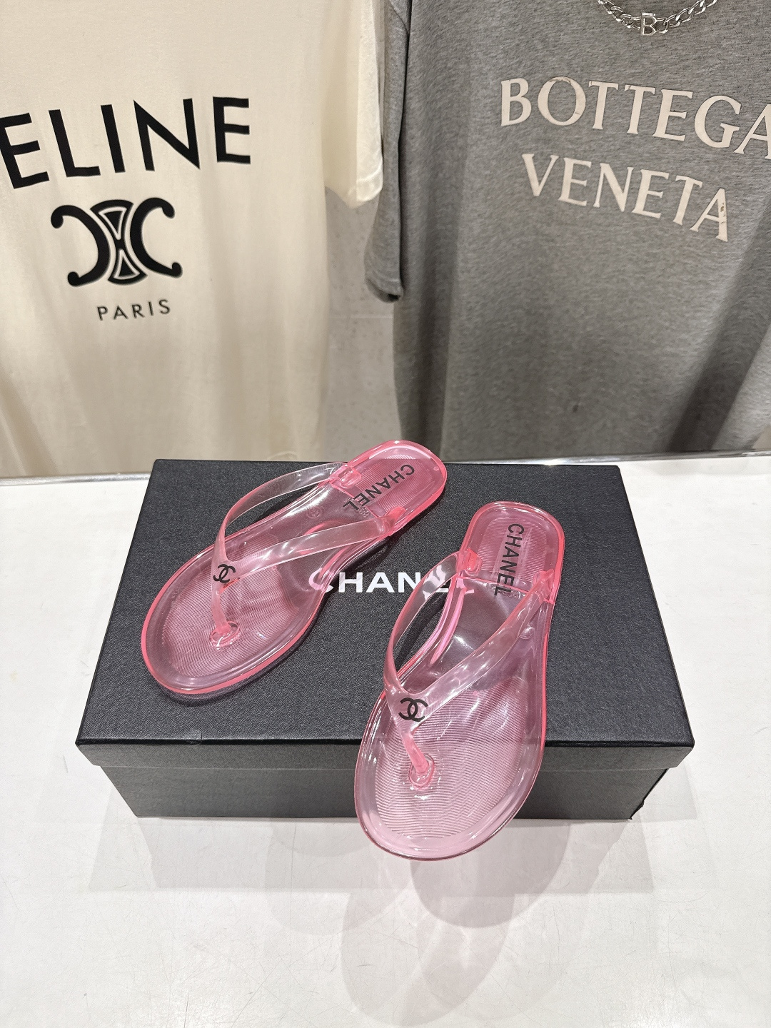 高版本出厂  Chanel*香奈儿F036 小香2026ss夏季新款透明底人字拖夹脚沙滩拖鞋2026夏季
