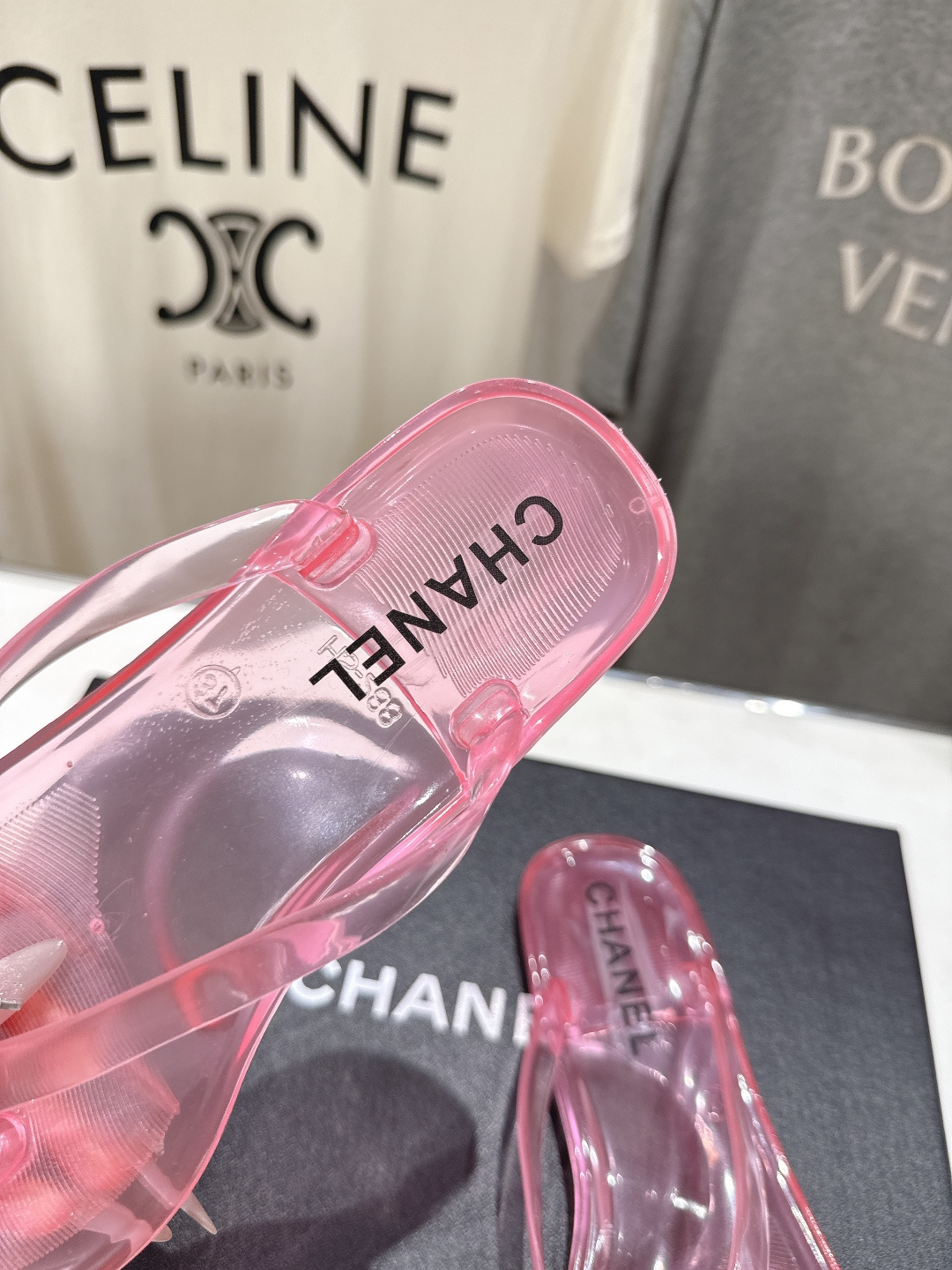 高版本出厂  Chanel*香奈儿F036 小香2026ss夏季新款透明底人字拖夹脚沙滩拖鞋2026夏季