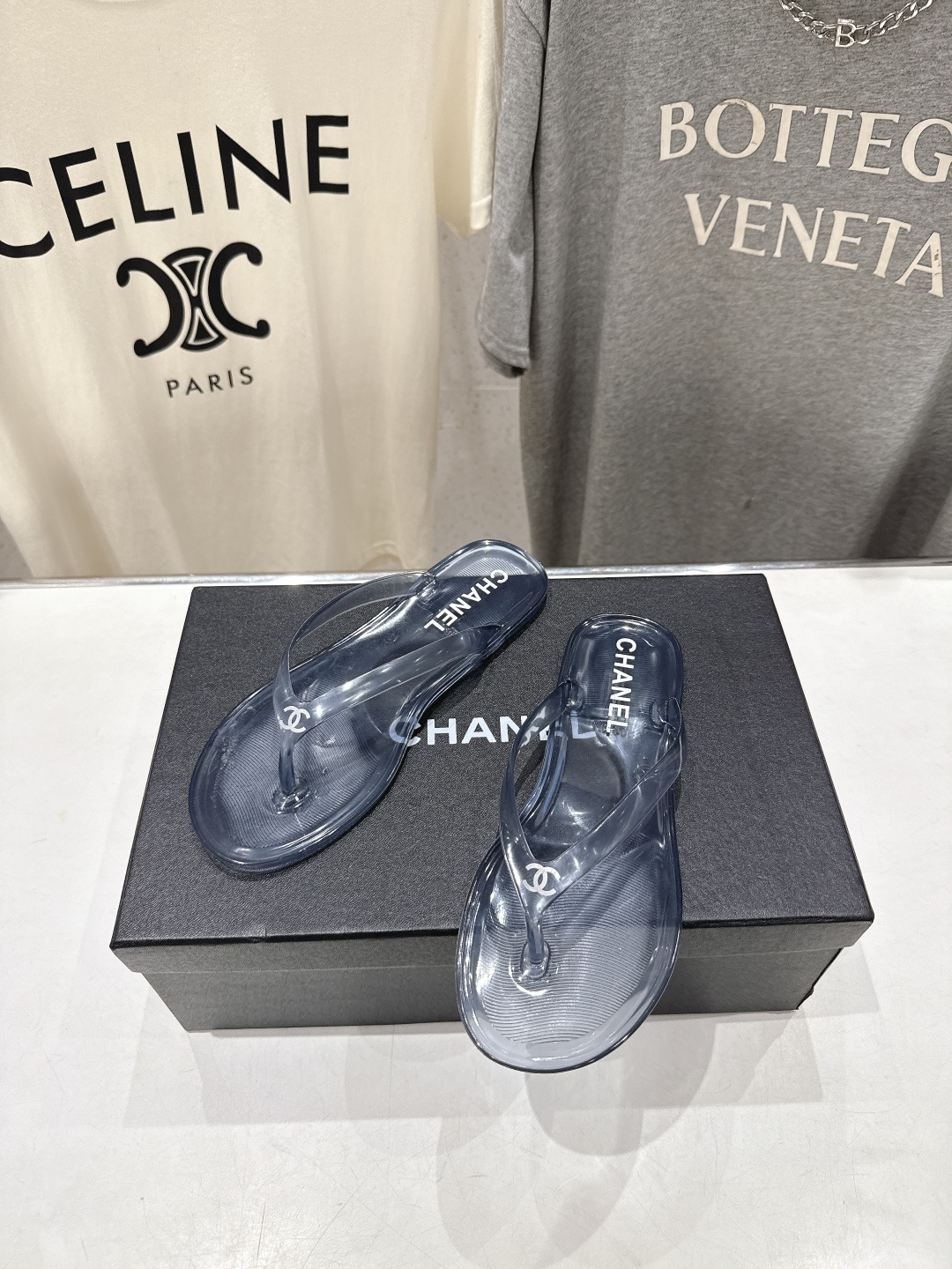 高版本出厂  Chanel*香奈儿F036 小香2026ss夏季新款透明底人字拖夹脚沙滩拖鞋2026夏季