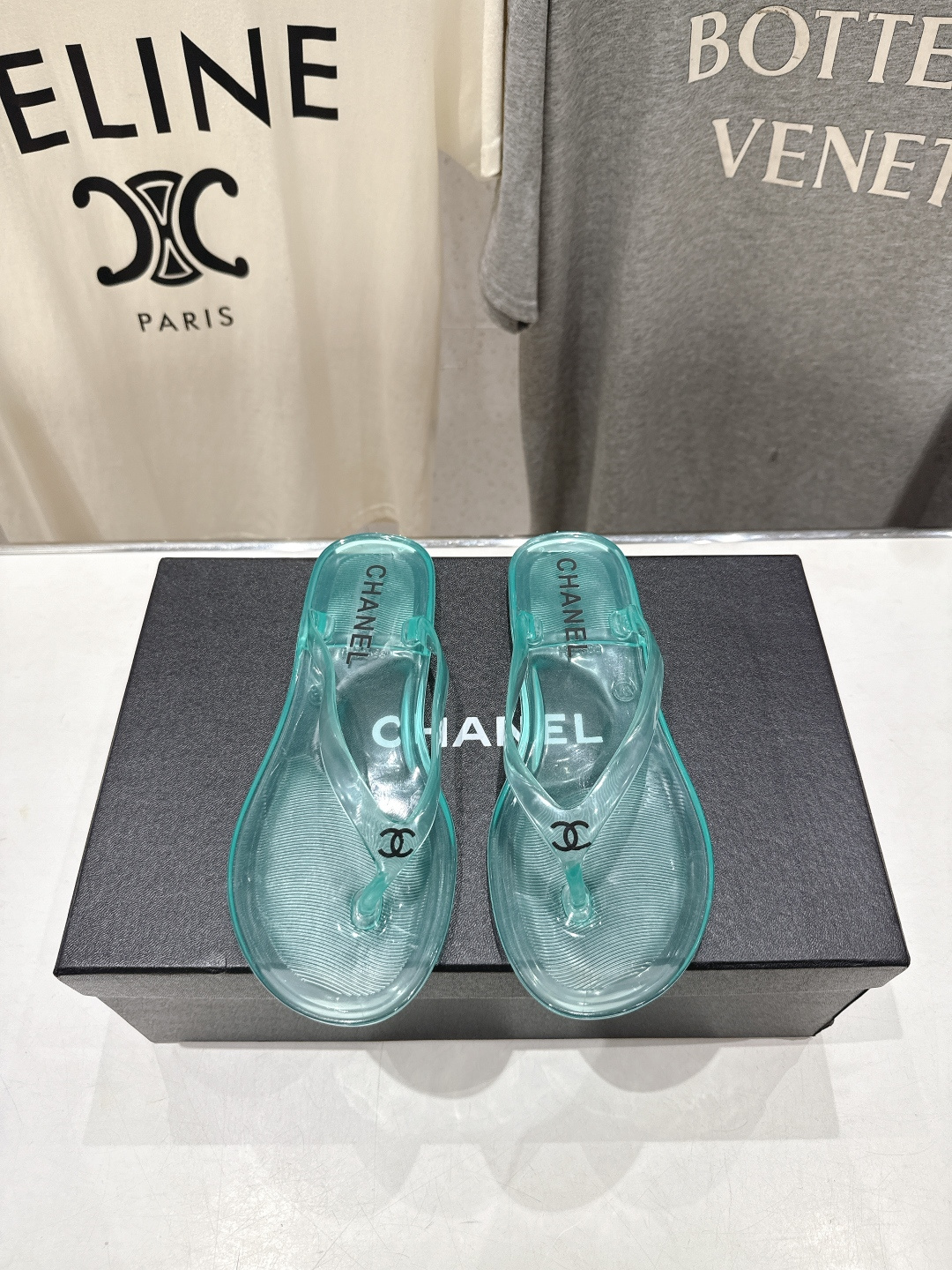 高版本出厂  Chanel*香奈儿F036 小香2026ss夏季新款透明底人字拖夹脚沙滩拖鞋2026夏季