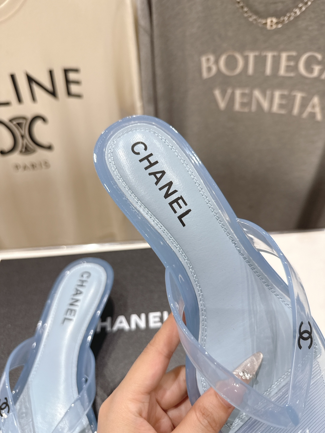 高版本出厂  Chanel*香奈儿F036 小香2026ss夏季新款透明底人字拖夹脚沙滩拖鞋2026夏季