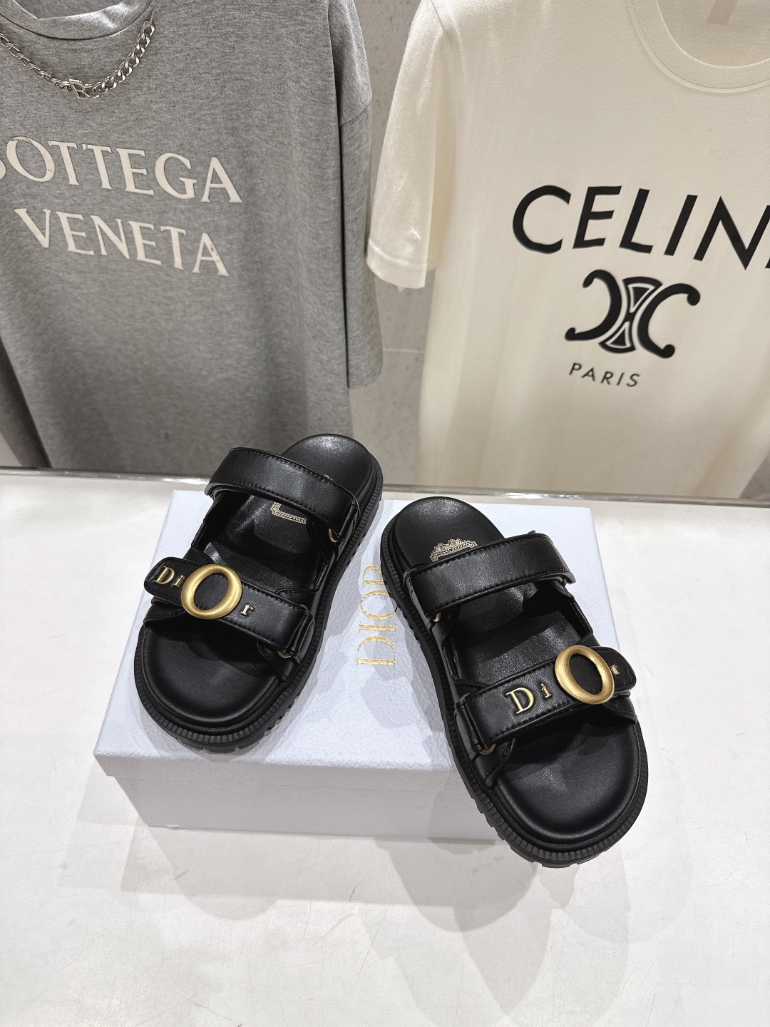 高版本出厂 【高品质】Dior*迪奥F019 D家2026ss春夏新款魔术贴厚底沙滩凉鞋～经典版型 搭配