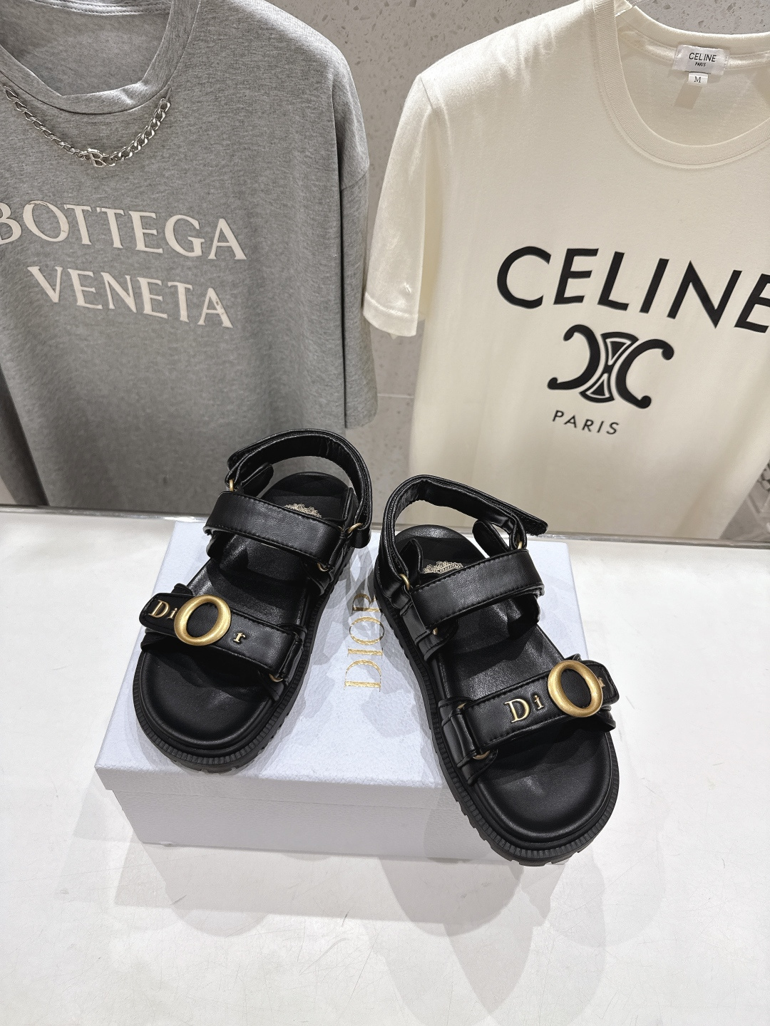 高版本出厂 【高品质】Dior*迪奥F019 D家2026ss春夏新款魔术贴厚底沙滩凉鞋～经典版型 搭配