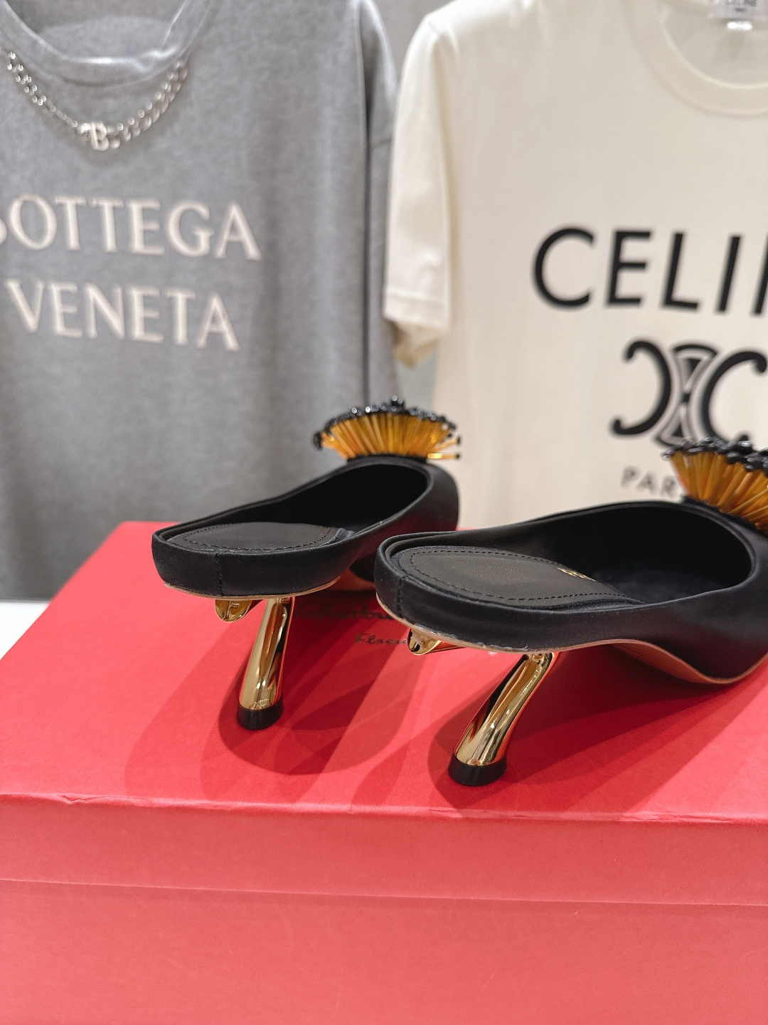 高版本出厂  FERRAGAMO/菲拉格慕F065  26ss夏季新款高跟半包拖鞋菲拉格慕今期高频曝光的